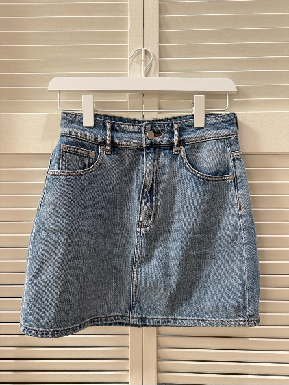 French Connection Light Blue Denim Mini Skirt